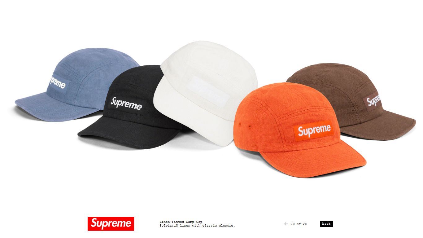 Supreme Linen Fitted Camp Cap